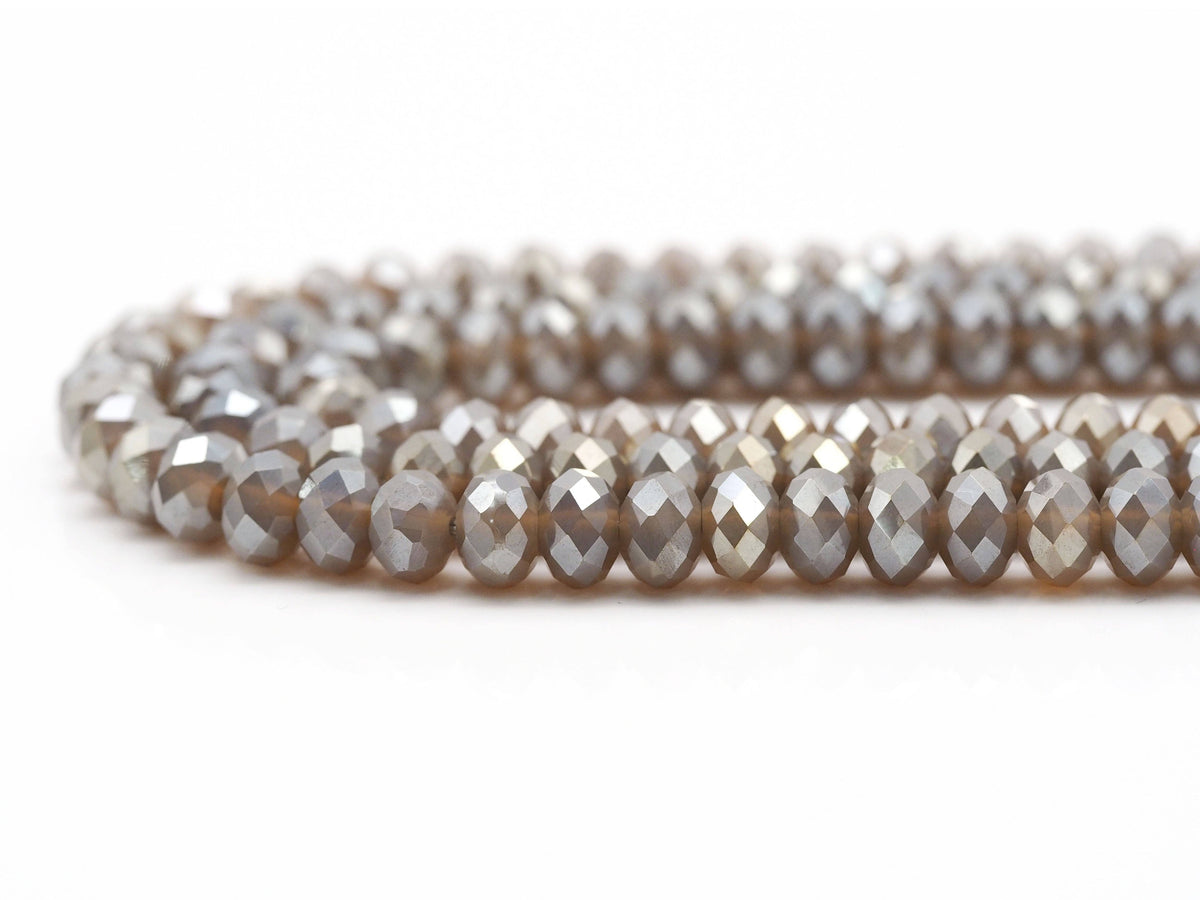 Mystic Champaign Agate Rondelle Faceted Beads, 4x6mm/5x8mm, Sku#UA283