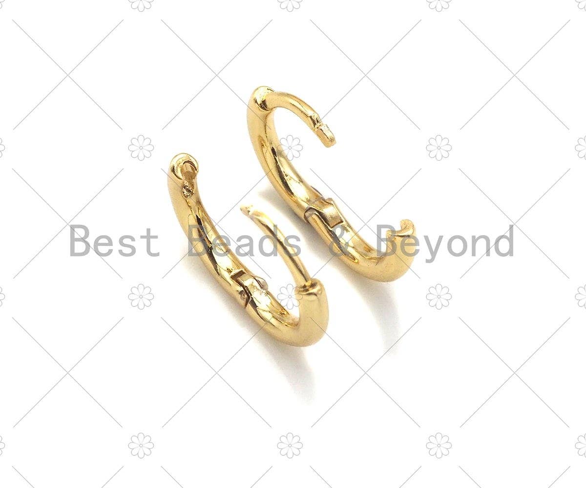 Gold Silver plain Huggie Earrings,SKU#LD56