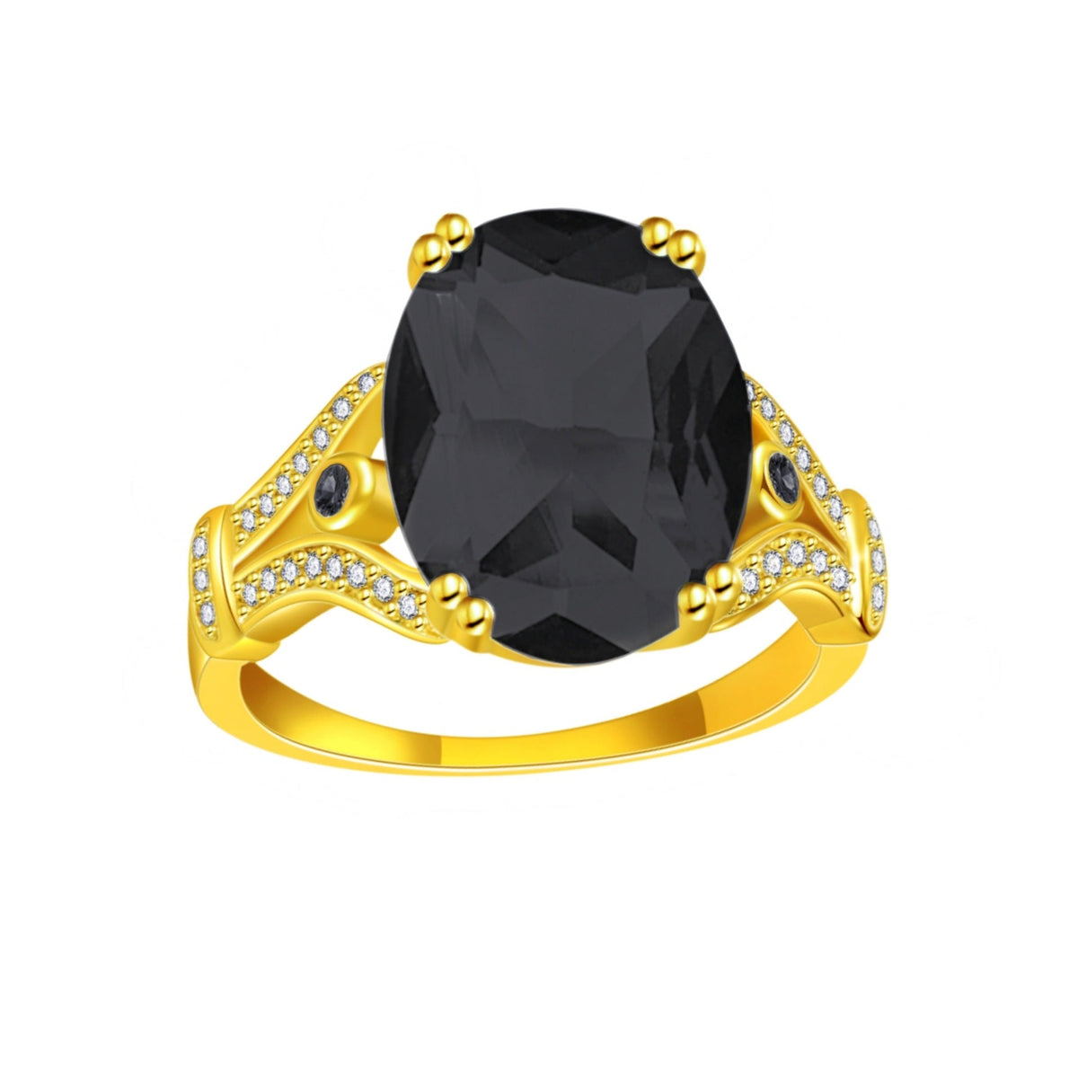Goose Egg Diamond Creative Large Loose Stone 18k Gold-Plated Ring
