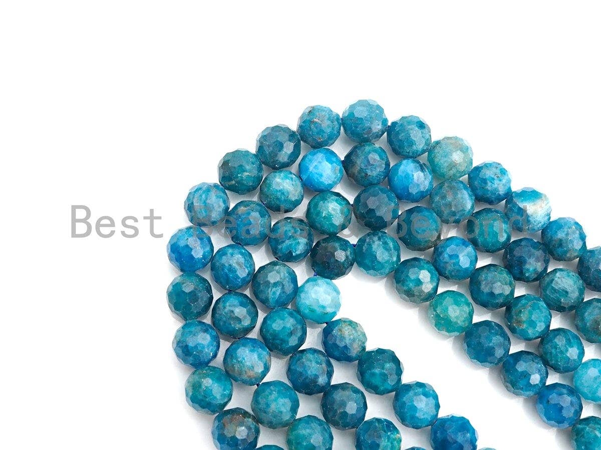 High Quality Natural Apatite Beads, Round Faceted 6mm/8mm Apatite Beads, 15.5" Full Strand, Sku#U808