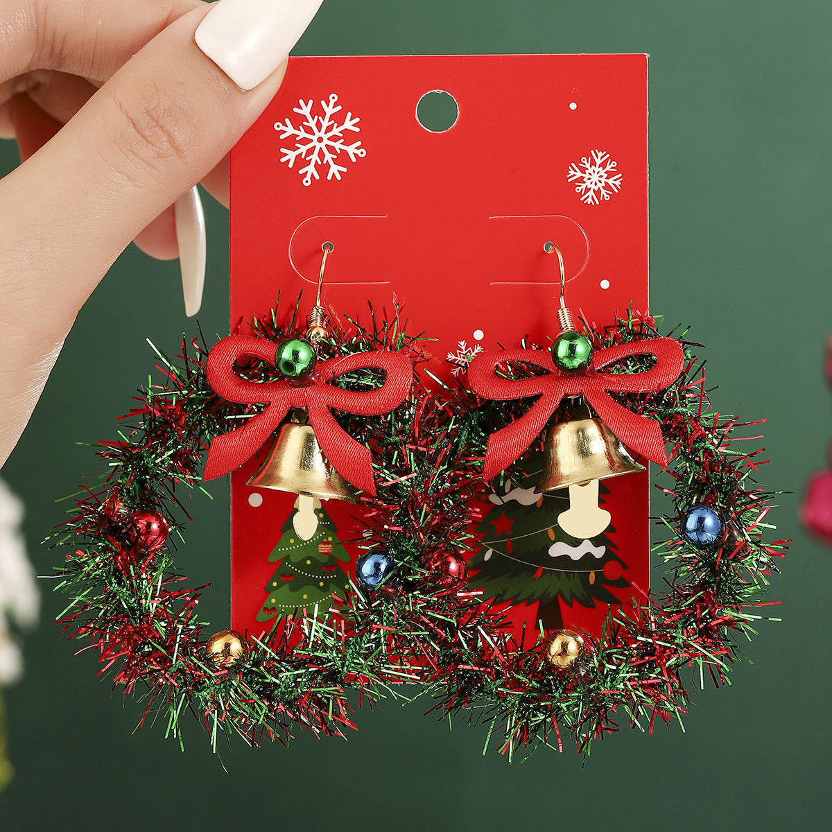 European And American Cross-Border Hot Selling New Christmas Pendant Earrings Cartoon Diamond Alloy Material Christmas Earrings Series Wholesale