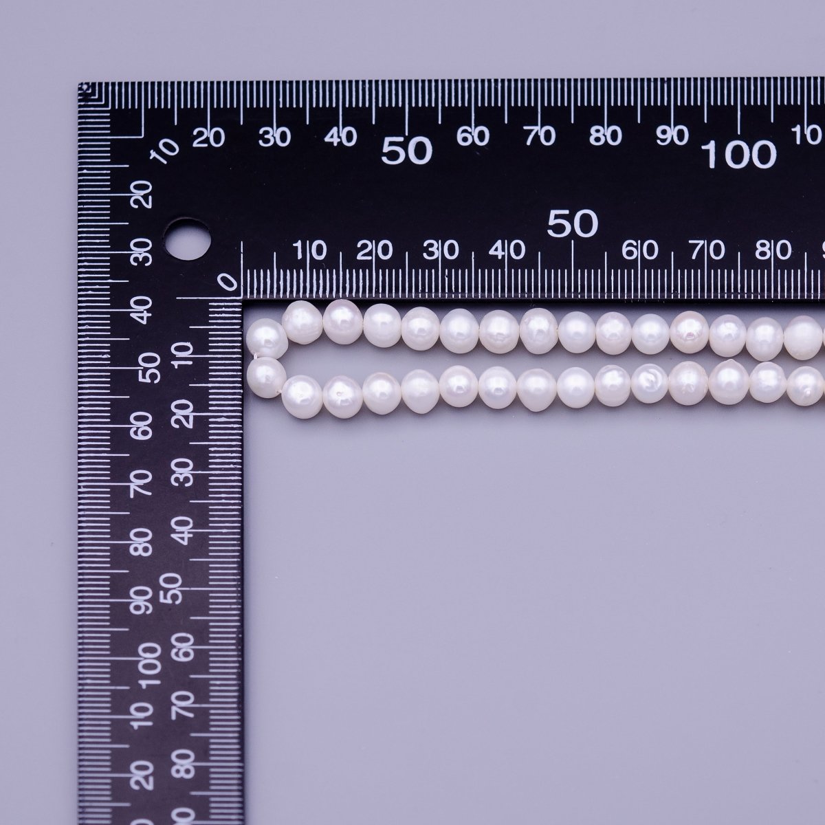 6.5mm AAA Natural White Round Freshwater Pearl Beads 65pcs Full Strand | WA-1324 Clearance Pricing