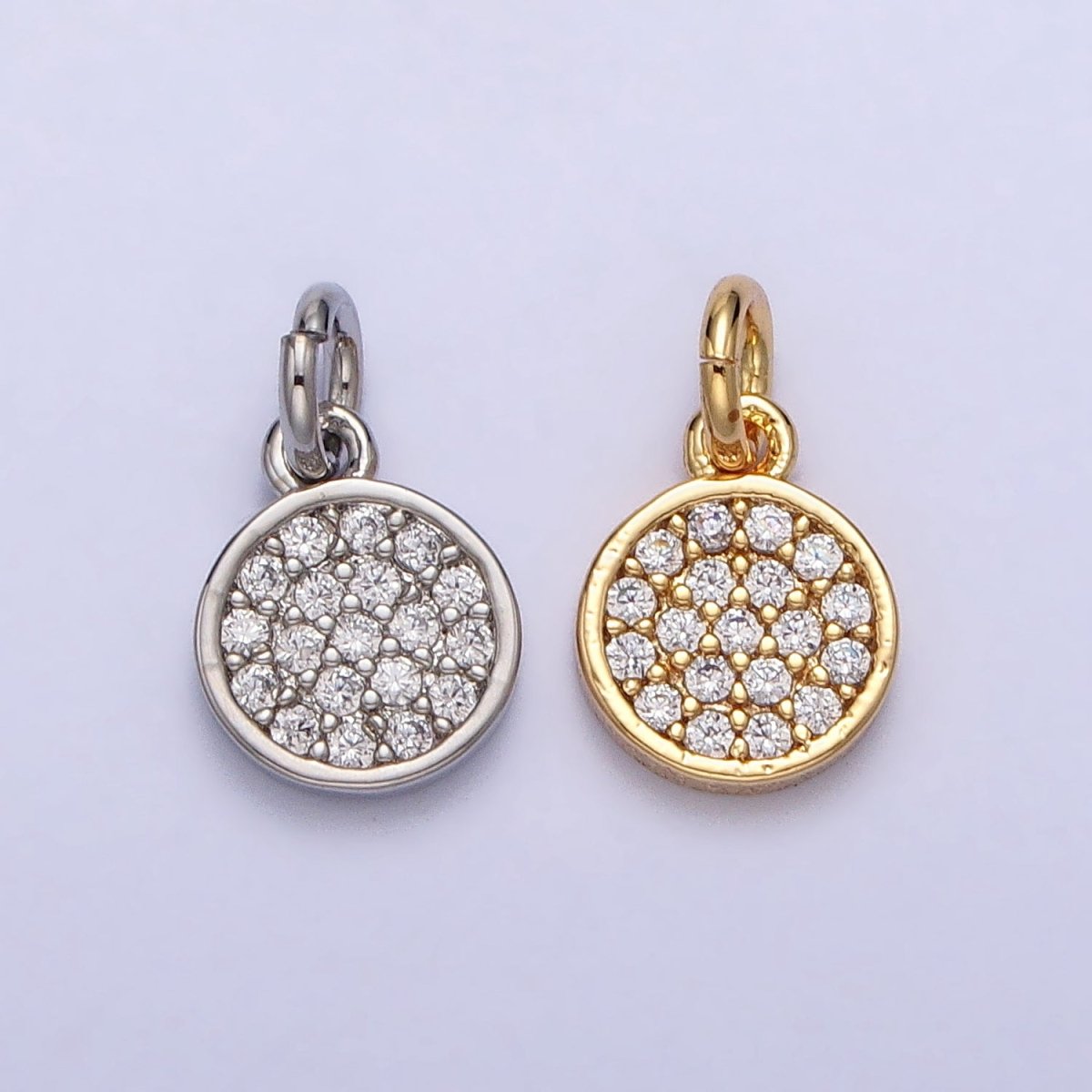 6.5mm Clear Micro Paved CZ Round Add-On Charm in Gold & Silver | AC309 AC310