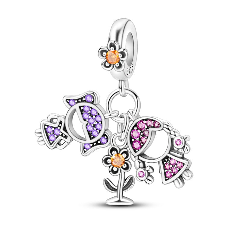 Sisterhood Friendship PendantSilverplated Beaded Heart Bestie Gift