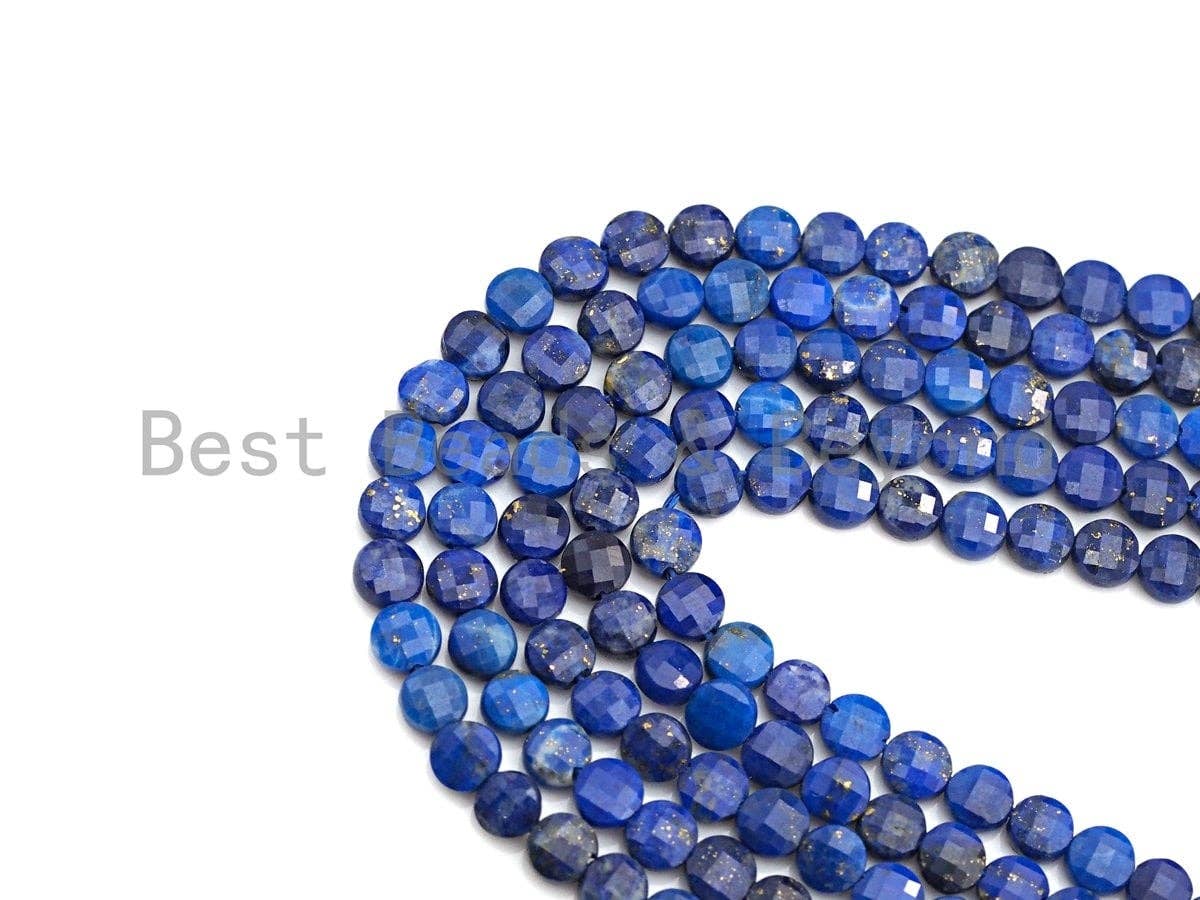 High Quality Natural Lapis Checkerboard Cut Beads, 4mm Lapis Turtle Shell Cut Beads, 16" Full Strand, Sku#U792