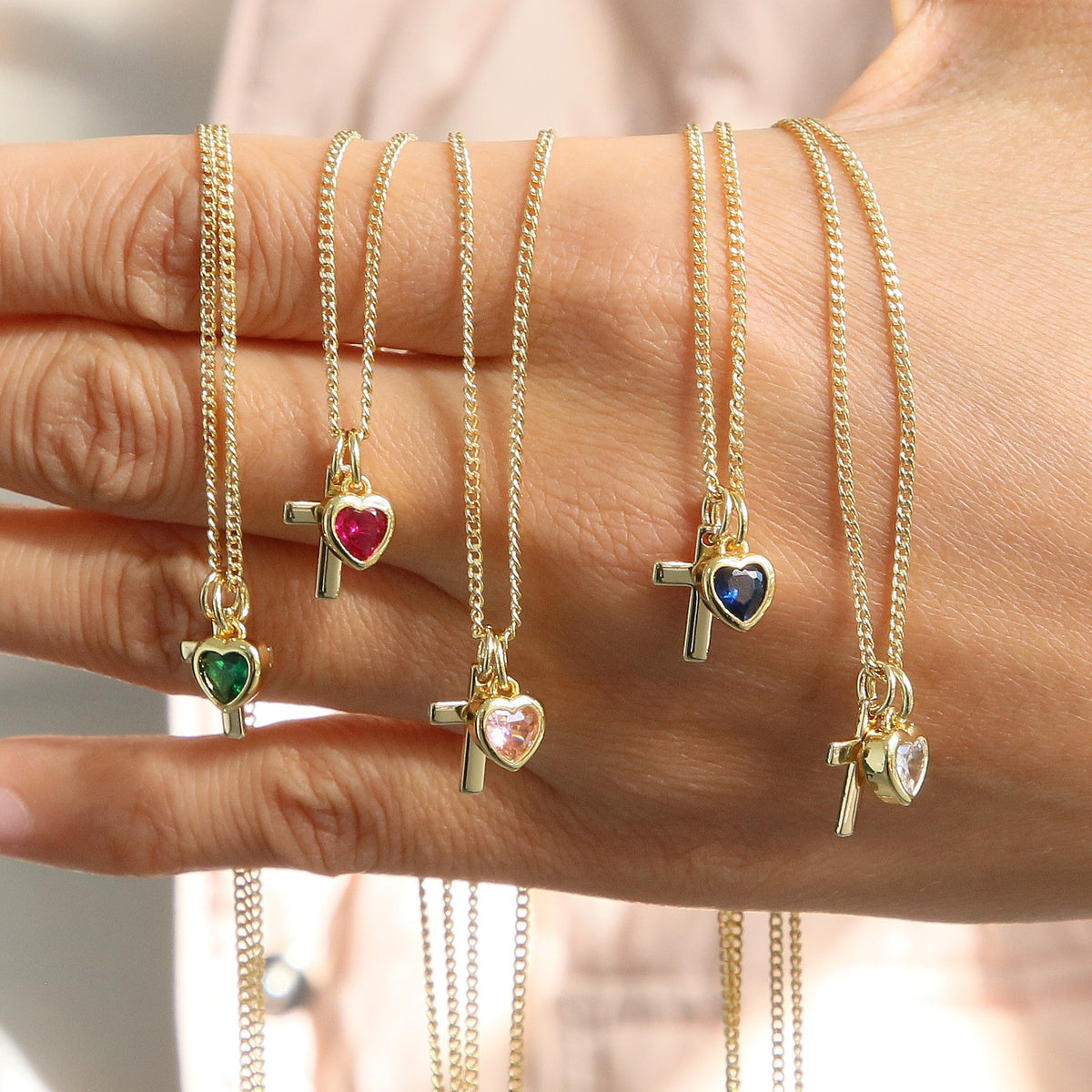 Heart-Shaped December Birthstone Pendant Necklace