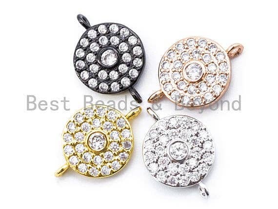CZ Micro Paved Evil eye connector micro paved,sku#E356