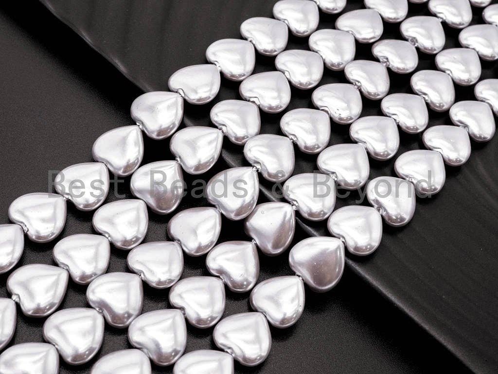 Gray Natural Mother of Pearl Heart Shape beads,5x12mm Pearl Heart beads, Loose Heart Smooth Pearl Shell Beads, 16inch strand, SKU#T71