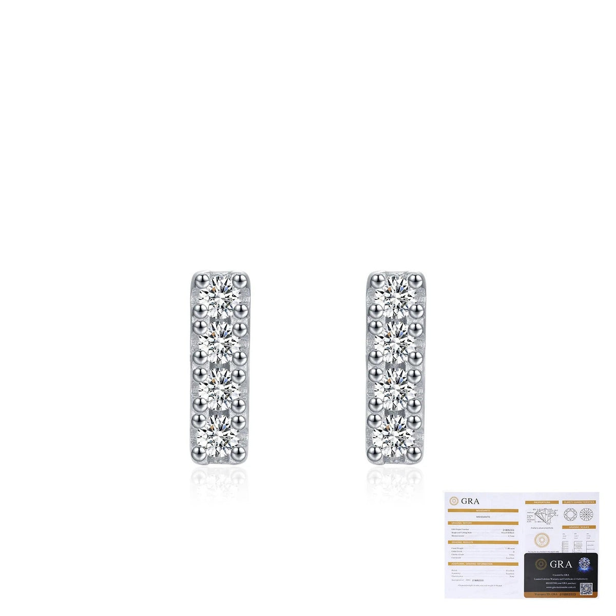 Geometric Square D-Color VVS1 Moissanite Stud Earrings in Sterling Silver