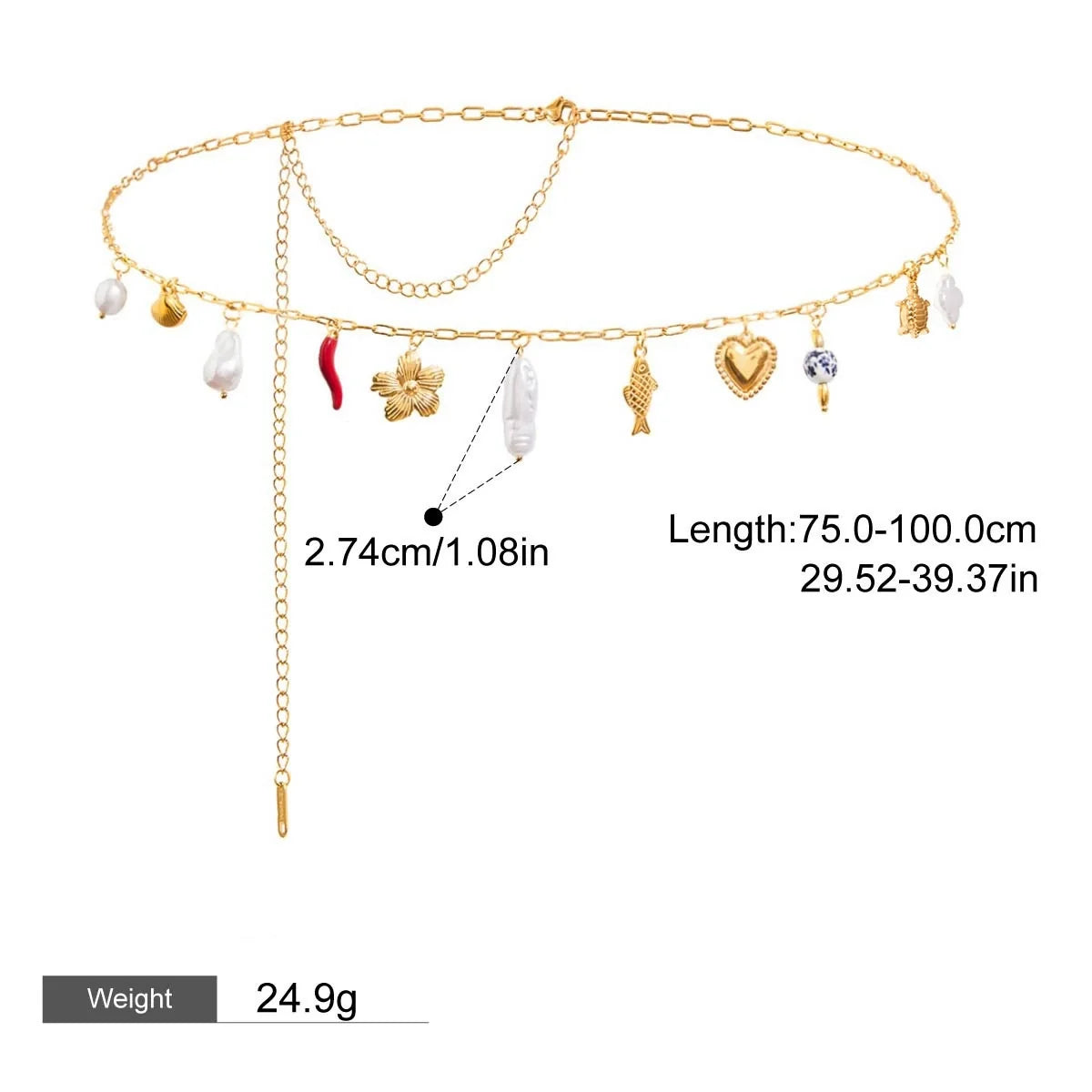 18K Gold Geometric Design Trendy Personality Necklace