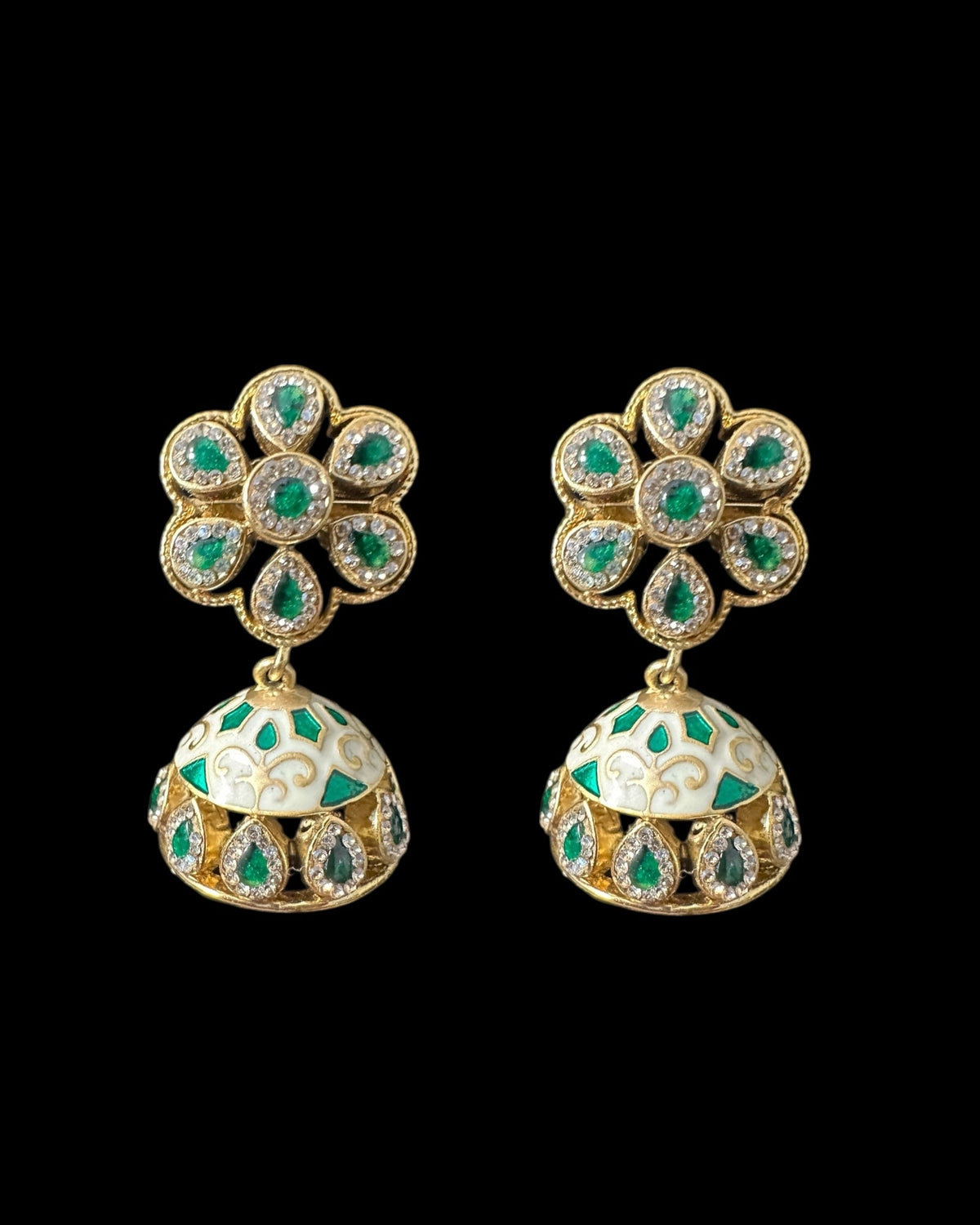 DNS189 meenakari gold plated  necklace with jhumka  set  (READY TO SHIP )