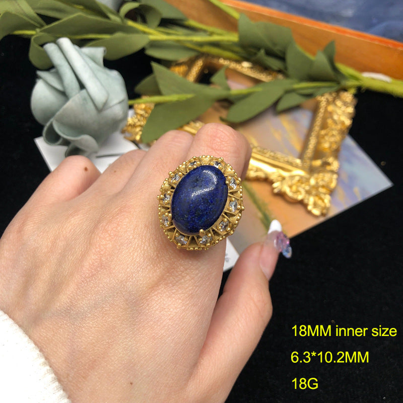 Retro Luxe Lapis Lazuli Turquoise Ring