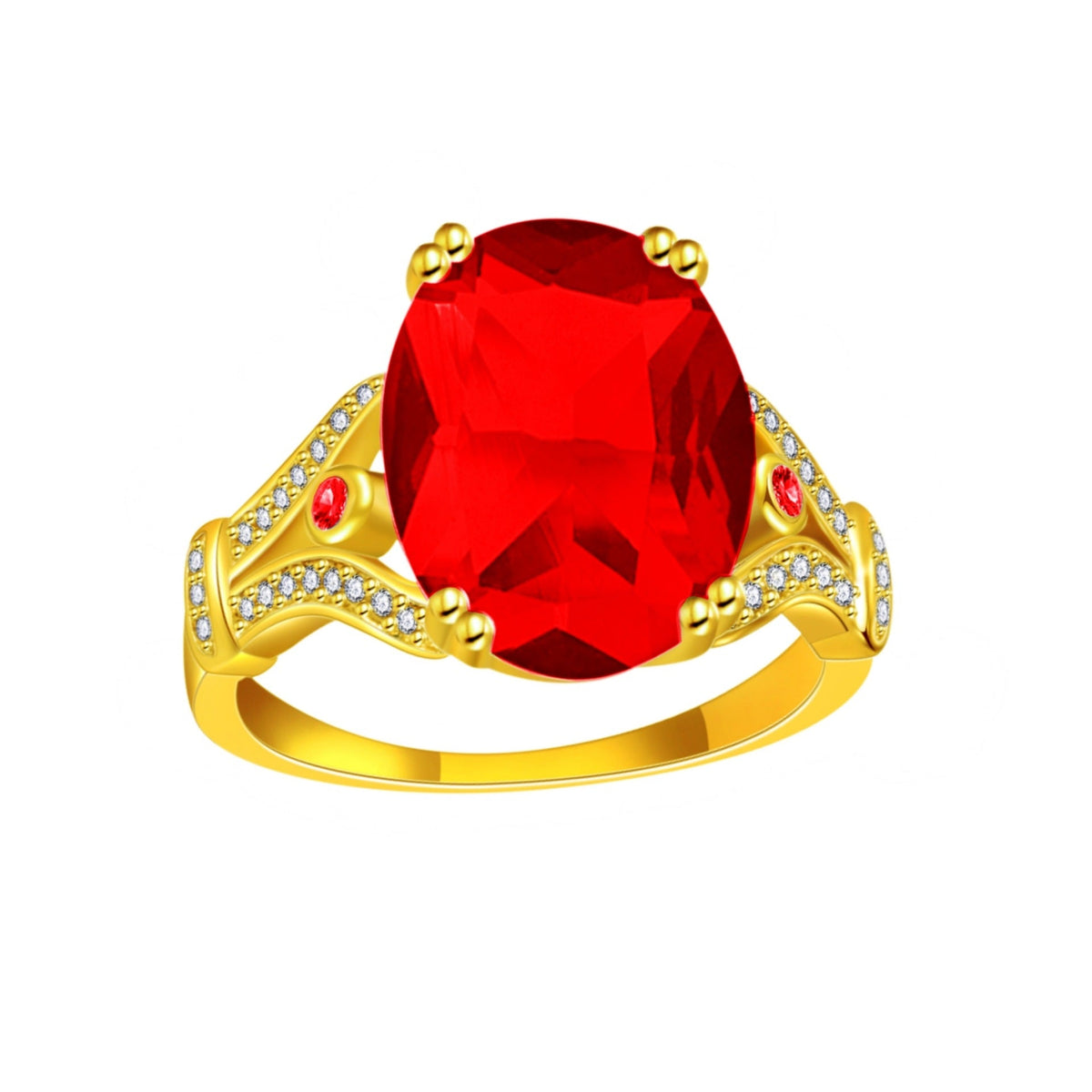 Goose Egg Diamond Creative Large Loose Stone 18k Gold-Plated Ring
