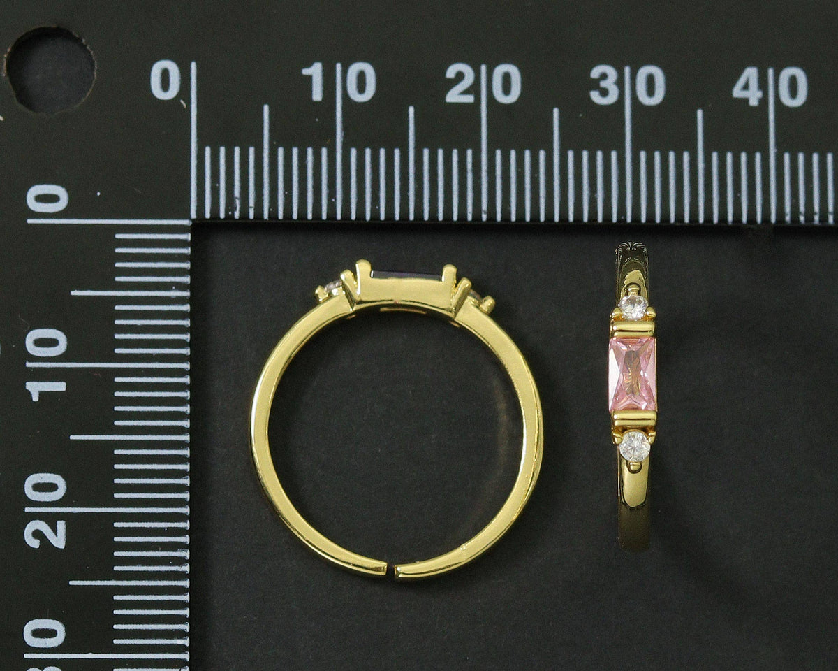 Rectangle Colorful Stone Ring, Sku#X304