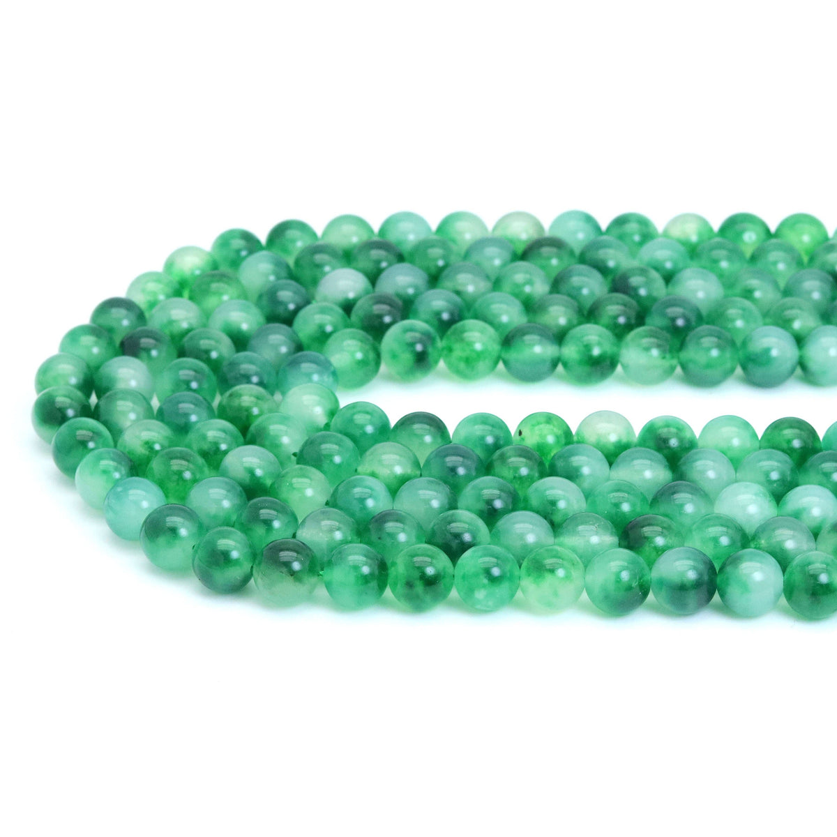 Green Jade Round Smooth Beads, Sku#U2017