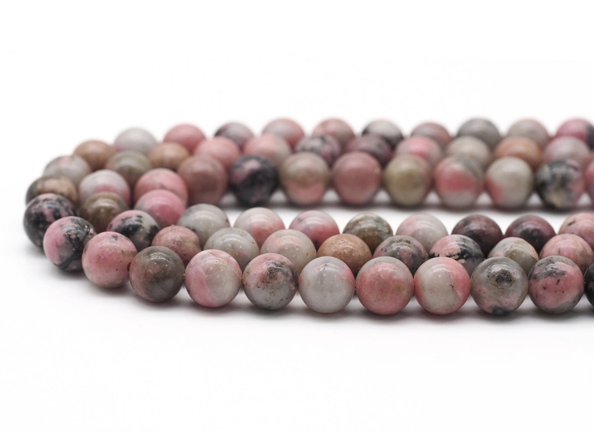 Natural Chinese Rhodochrosite Round Smooth Beads, 8mm/10mm, Sku#U1392