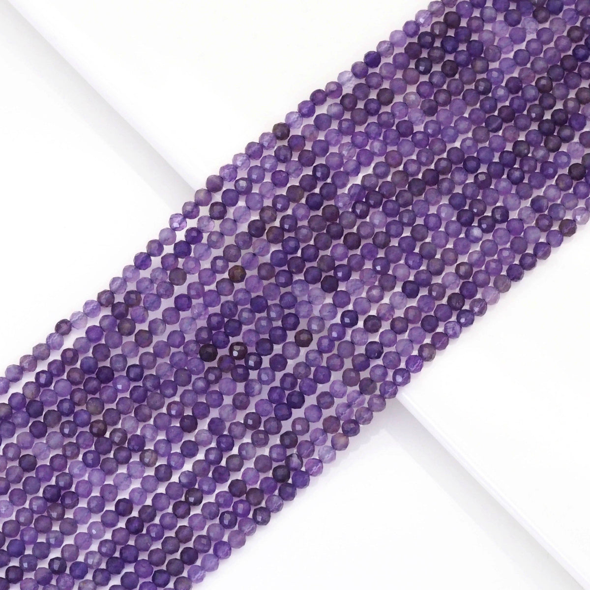 Genuine Amethyst Round Faceted Beads, Sku#U1707