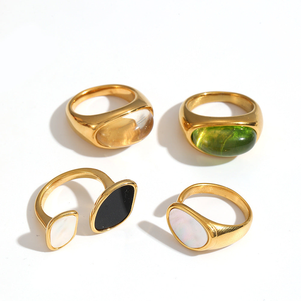 Fashionable And Elegant Cast Stainless Steel Ring For Women