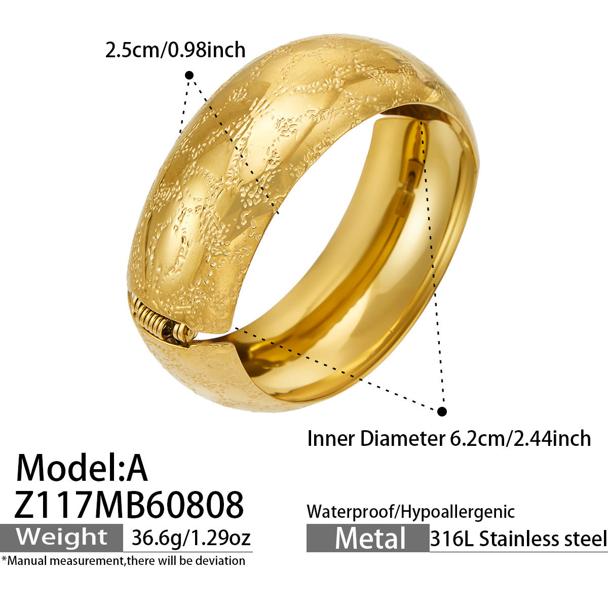 Geometric Multi Heart Charm Bangle 18K Gold Plated Stainless Steel Fashion Women Hand Jewelry For Daily Dating Party Occasions
