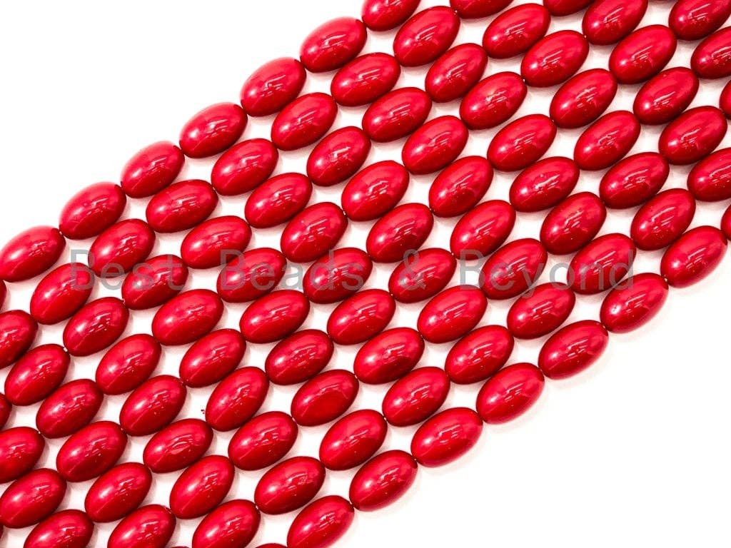 Red Natural Mother of Pearl beads,12x19mm Long Oval beads, Loose Oval Smooth Pearl Shell Beads, 16inch strand, SKU#T92
