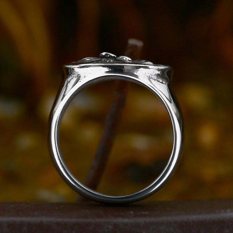 Stainless Steel Bold Retro Personalized Lion Head Titanium Steel Ring