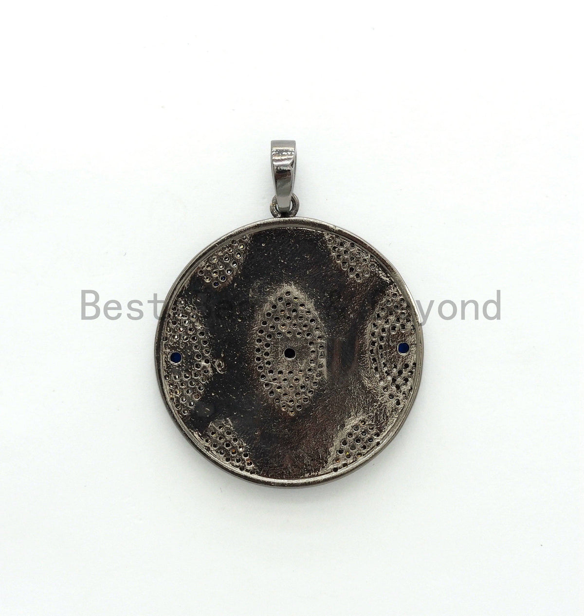 LARGE Enamel Colorful Round With Evil Eye Pendant,CZ Micro Pave Oil Drop Round pendant,Enamel pendant,Enamel Jewelry,34x38mm,sku#F593