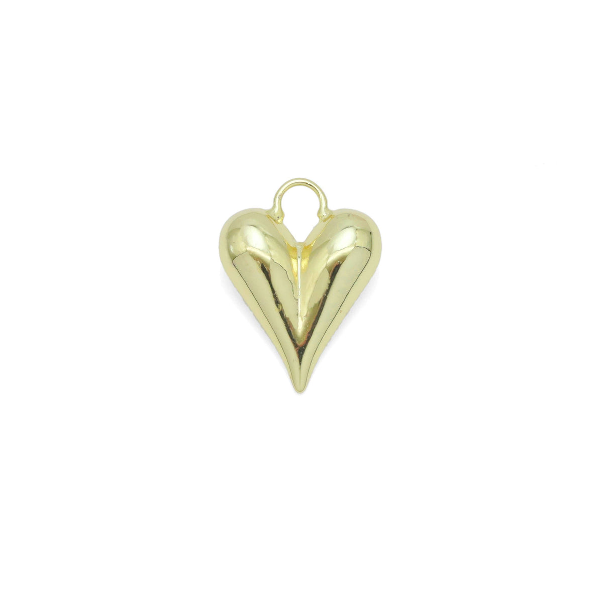 Slippy puppy Gold Heart Charm Pendant, Sku#LX664