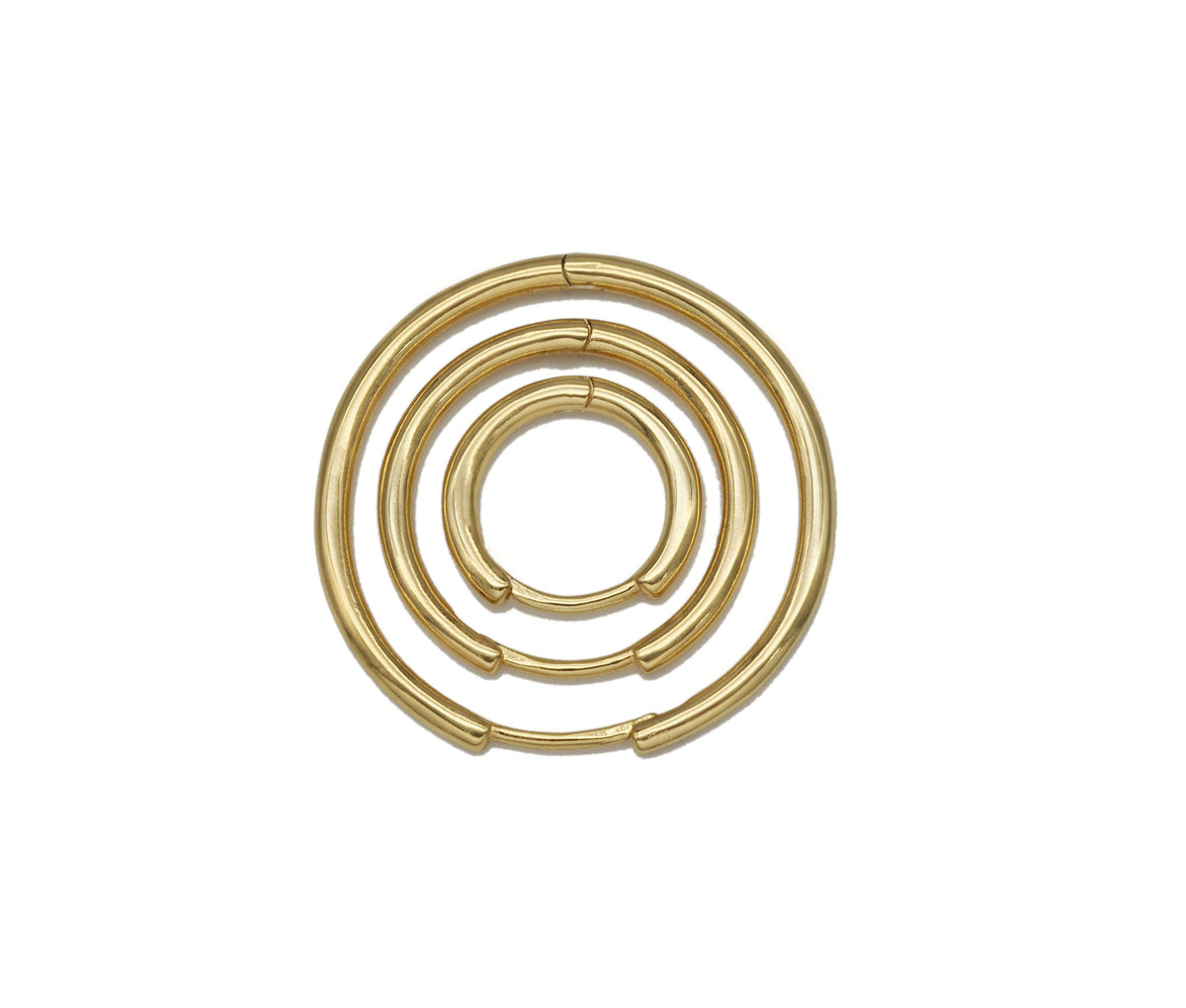 Gold Thin Hoop Earrings, Sku#ML60c