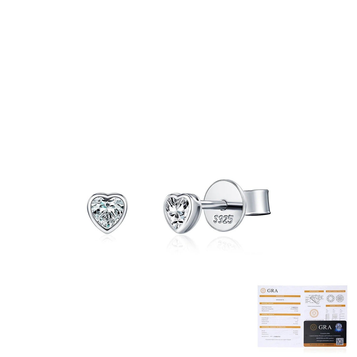 Heart-Shaped D-Color VVS1 Moissanite Stud Earrings in Sterling Silver – Sweet, Chic, and Timeless