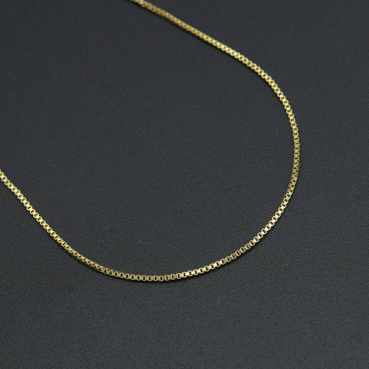 0.8mm Thin Gold Finished Box Chain Necklace, sku#JD07