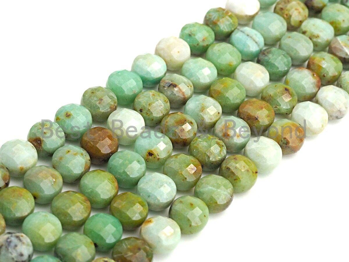 Double Sided Turtle Shell Cut Natural Turquoise Coin Shape beads, 6mm/8mm/10mm Natural Turquoise Beads, 16" Full strand, Sku#UA15