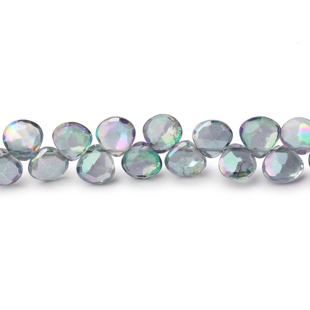 6mm Mystic White Topaz Faceted Heart Beads 8 inch 56 pieces