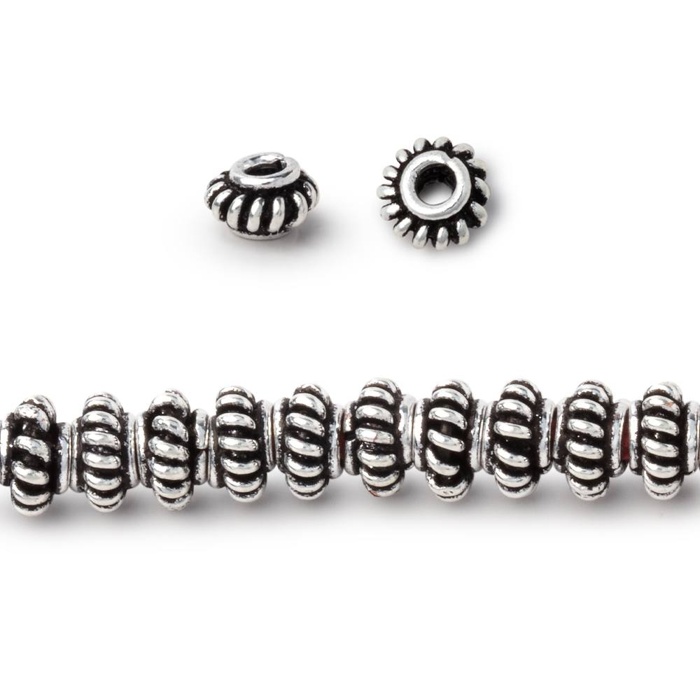 6mm Pinwheel Spacer with 2mm Large Hole Beads 8 inch 50 pieces