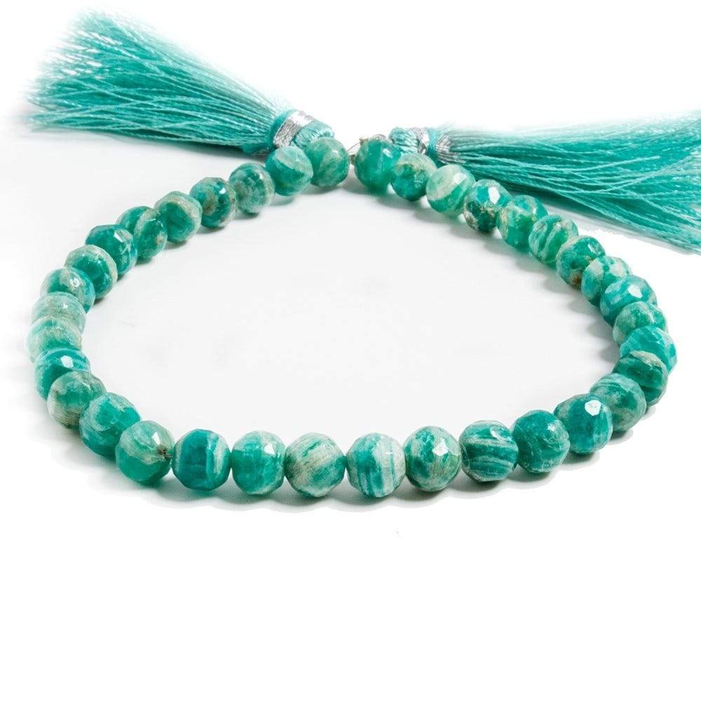 6mm Russian Amazonite faceted round beads 8 inch 36 pieces