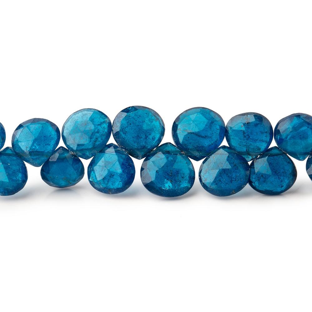 5-6mm Neon Apatite faceted heart beads 8 inch 58 pieces