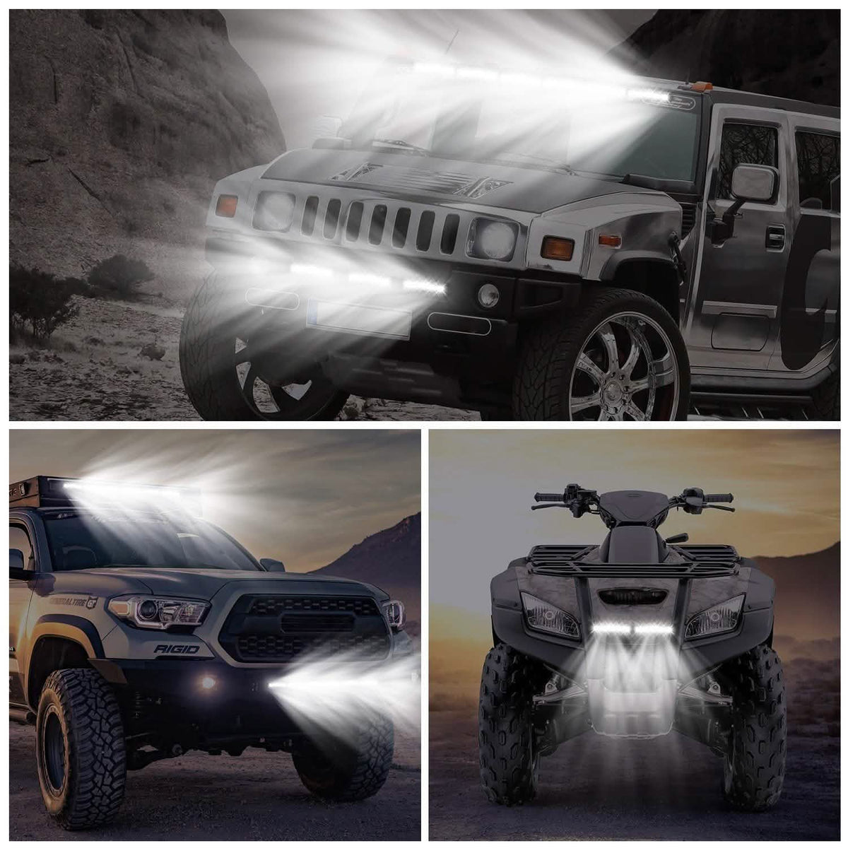7" LED Light Bar Single Row Offroad Spot Lights