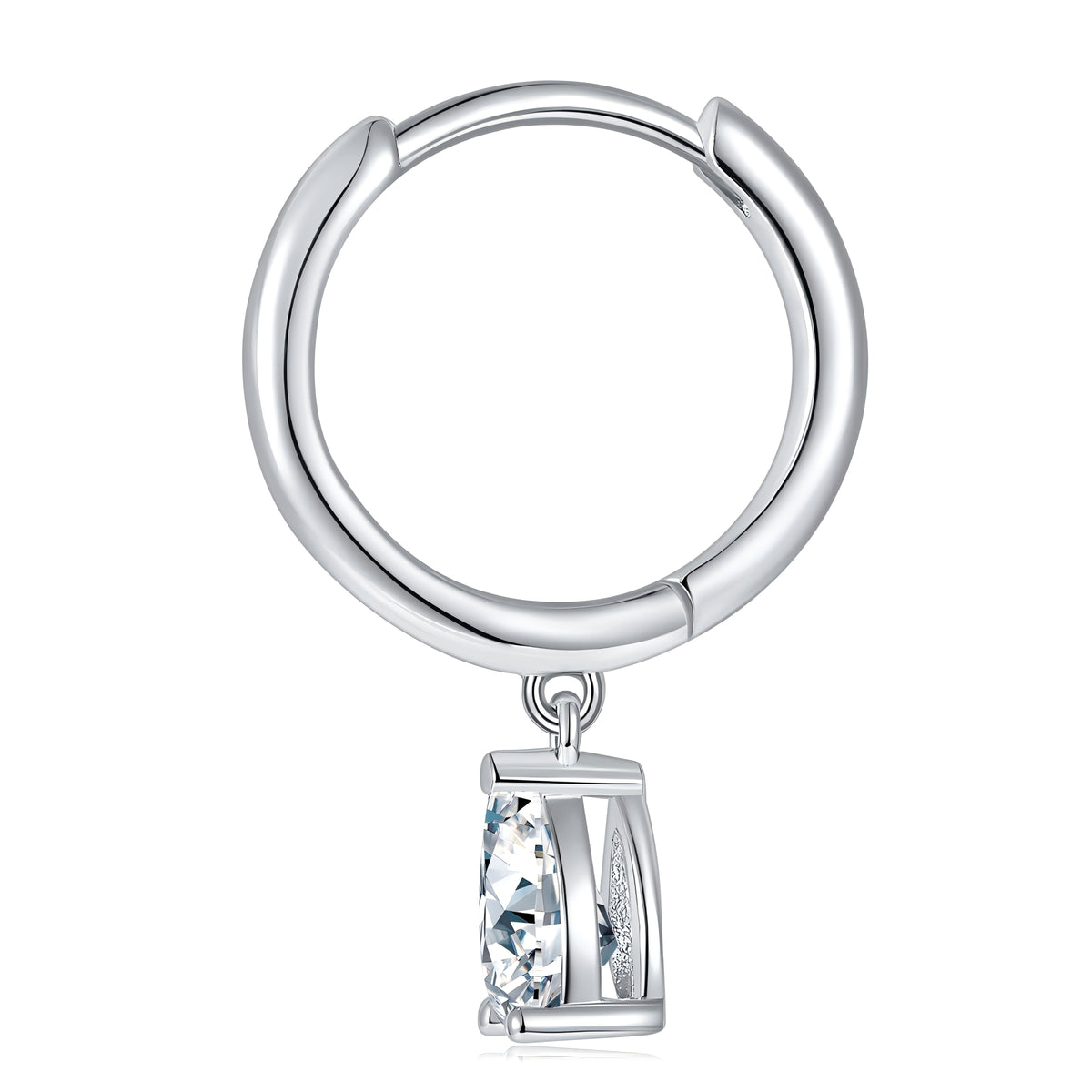 S925 Sterling Silver 4x6mm Pear Cut Moissanite Hoop Earrings  Platinum Plated Dangle Huggie Earrings With GRA Certificate Elegant Jewelry Gift Box Set For Women