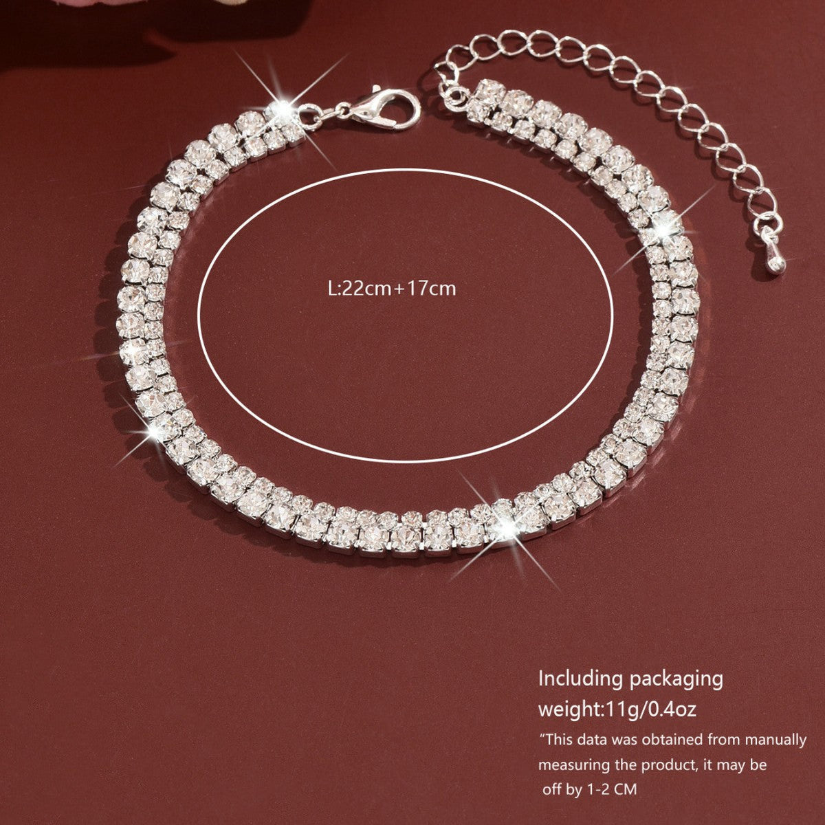 Simple Double-Layer Rhinestone Claw Foot Chain