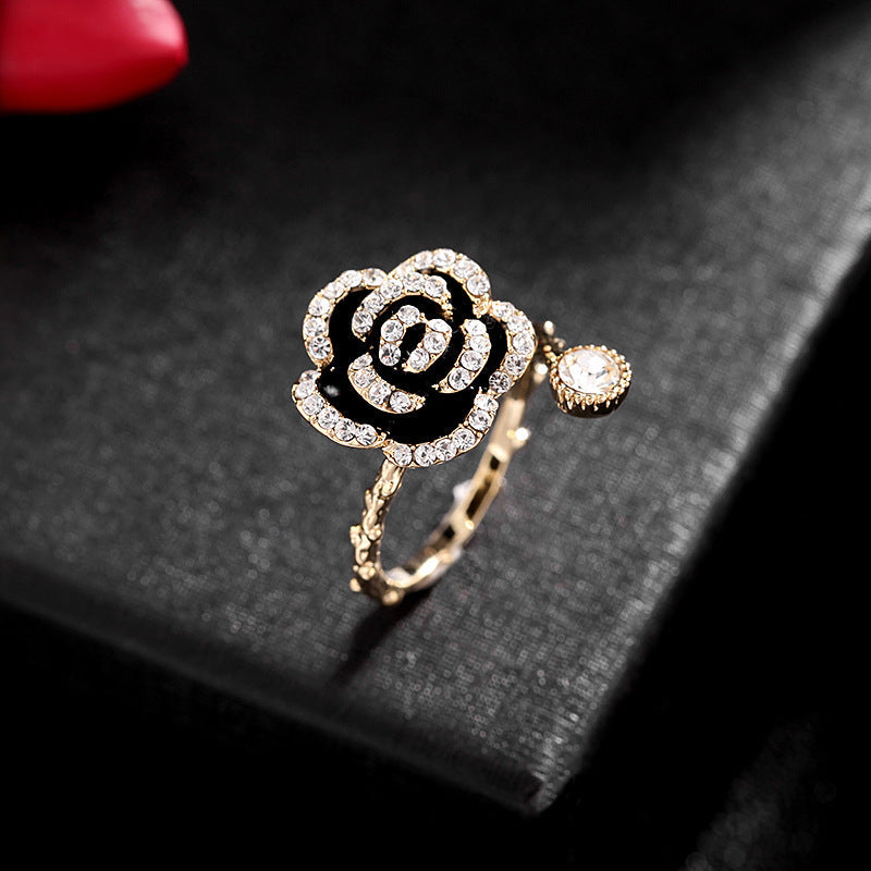 Retro-style Chic Jewelry Rhinestone-encrusted Ring