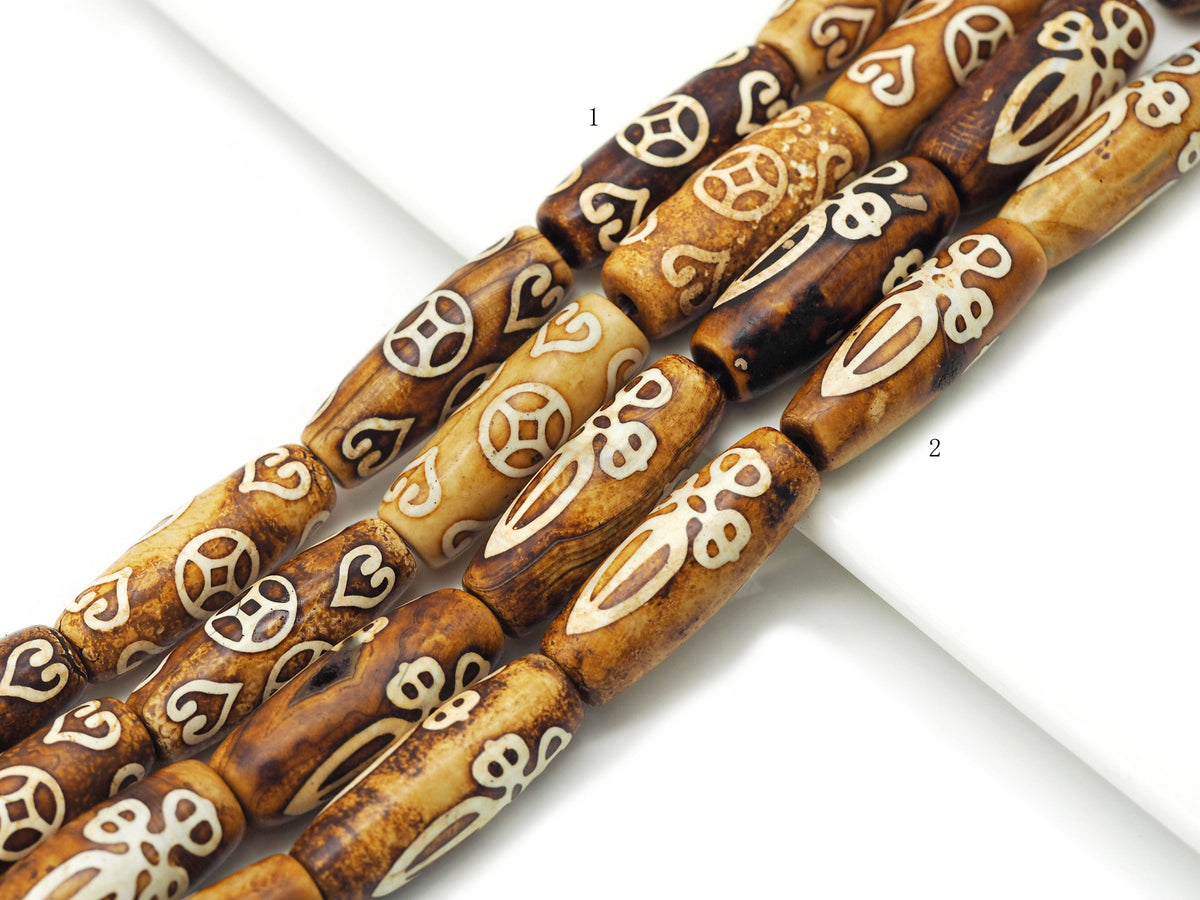 Natural Brown Tibetan Agate Spacer Beads, Sku#U1340