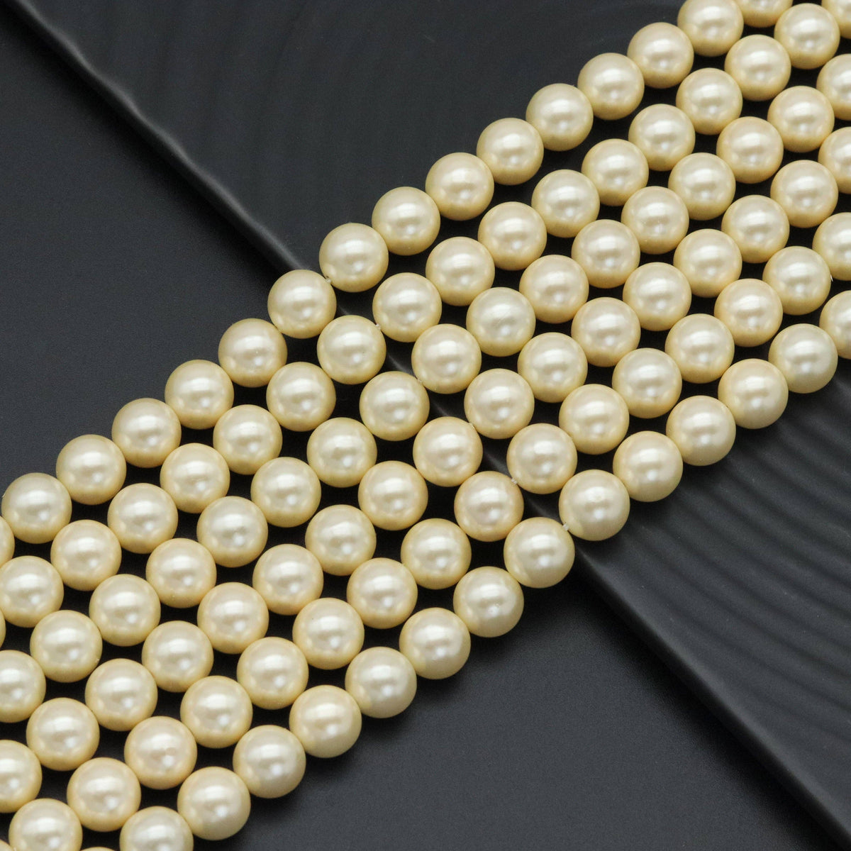 Light Gold MOP Round Smooth Beads, Sku#T175