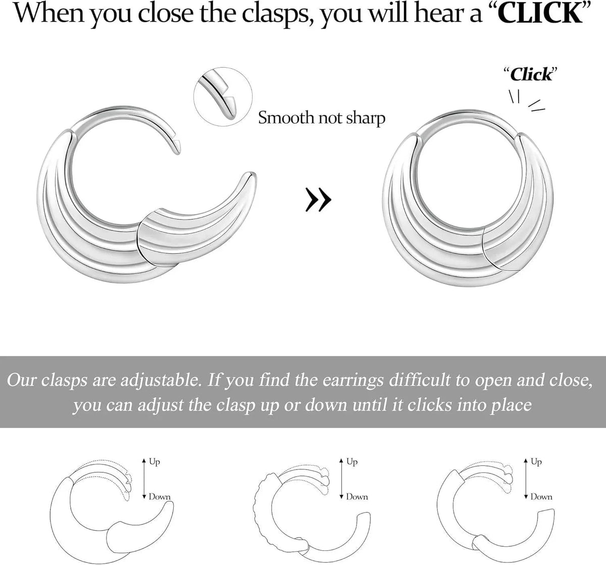 Stacking 3 Pieces Small Hoop Huggie Earrings Set for Women, Silver Stud Earrings for Multiple Piercing Hypoallergenic Trendy Jewelry