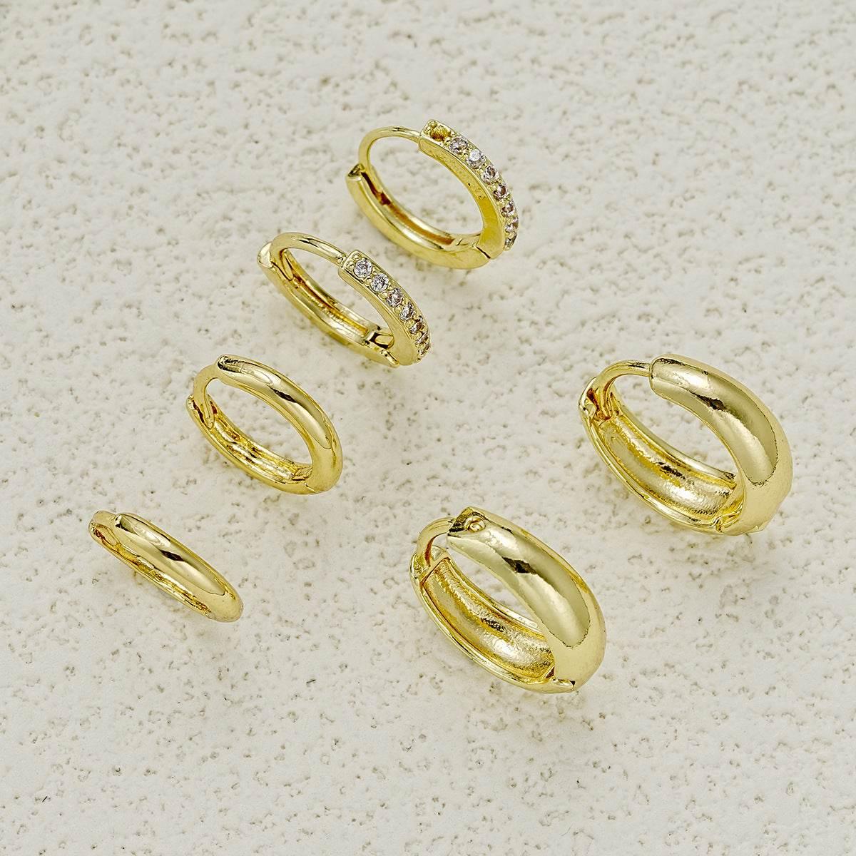 Stacking 3 Pieces Small Hoop Huggie Earrings Set for Women, Silver Stud Earrings for Multiple Piercing Hypoallergenic Trendy Jewelry
