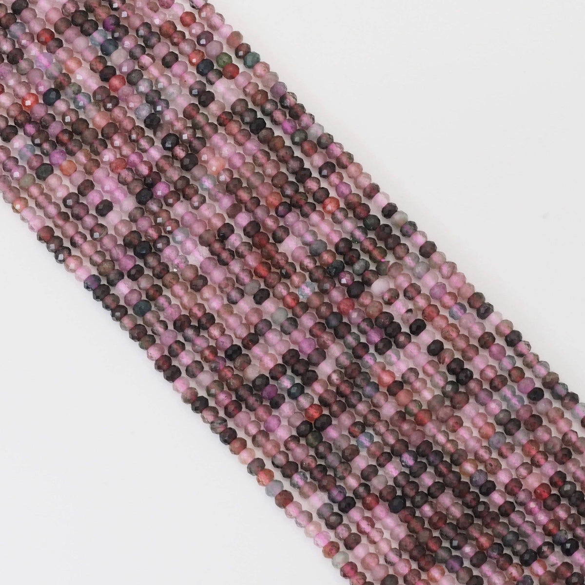 Multicolor Tourmaline Faceted Rondelle Beads, Sku#U1700