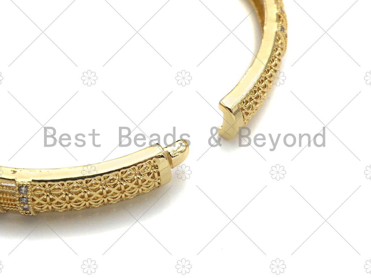 CZ Mirco Pave Filigree Style Open Bracelet, sku#X193