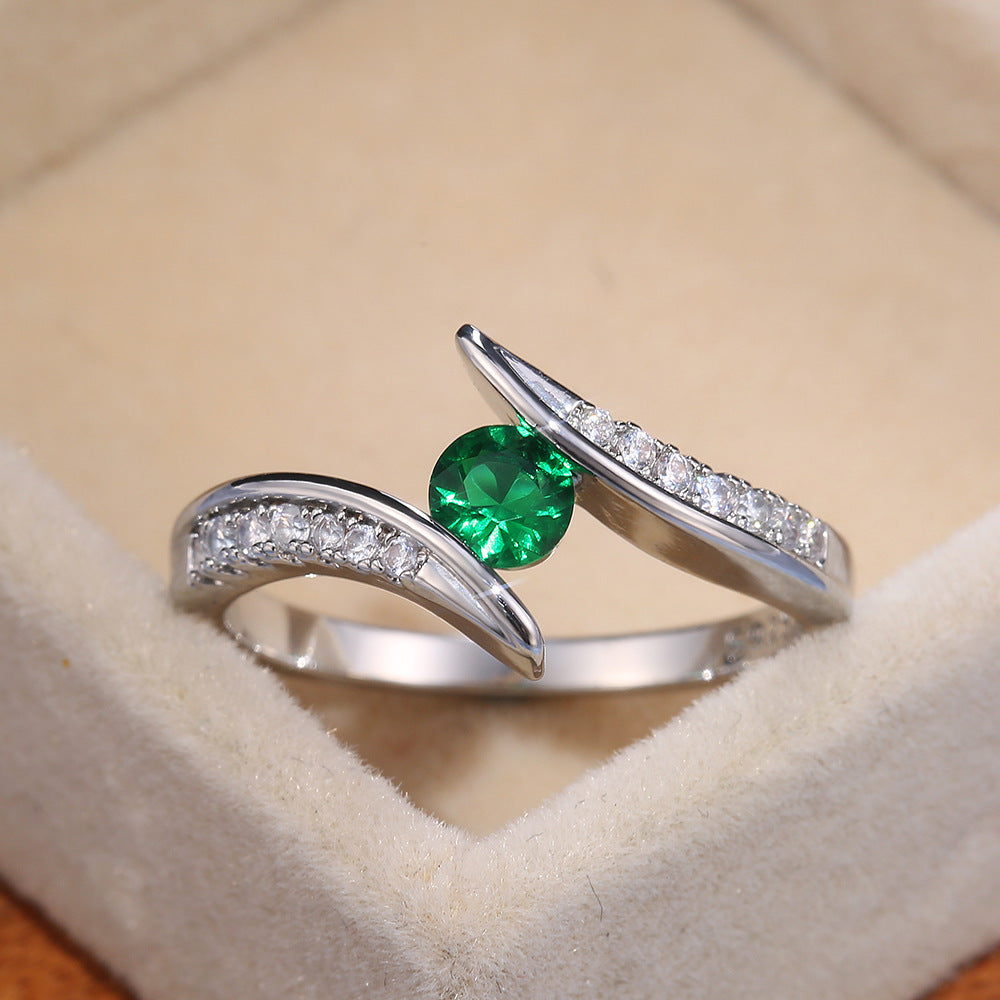 Fashionable Round Zircon Ring For Women