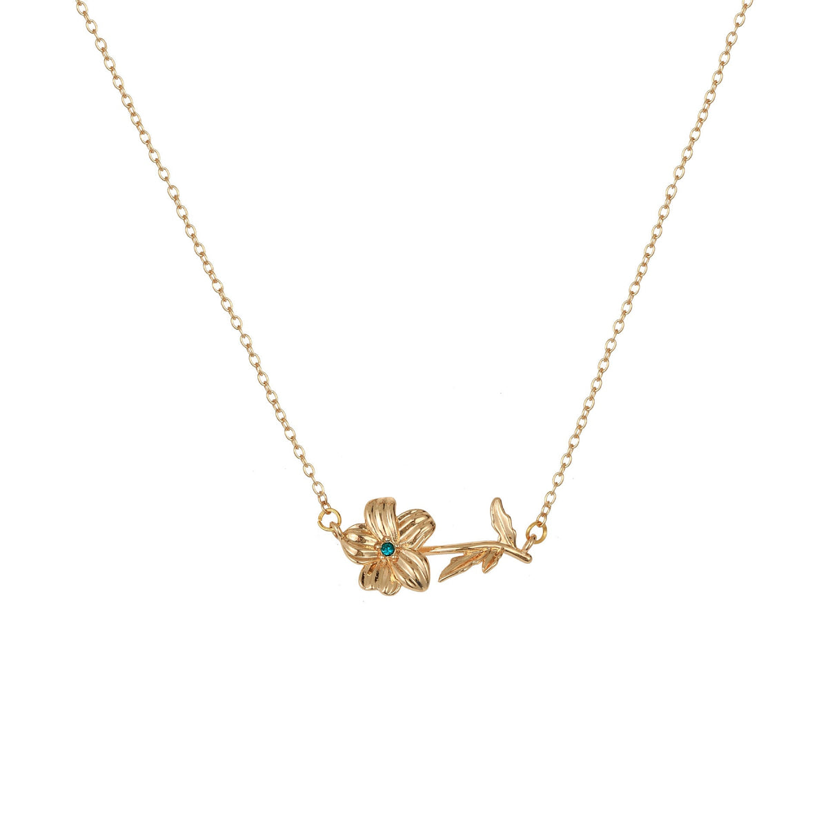 December Birth Flower 3D Pendant Necklace