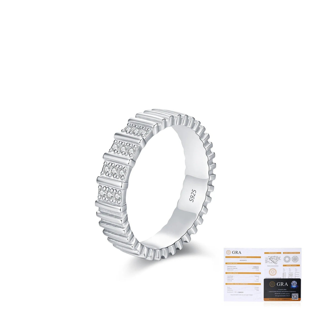 Stackable D-Color VVS1 Moissanite-Embellished Sterling Silver Engagement Ring for Women and Men