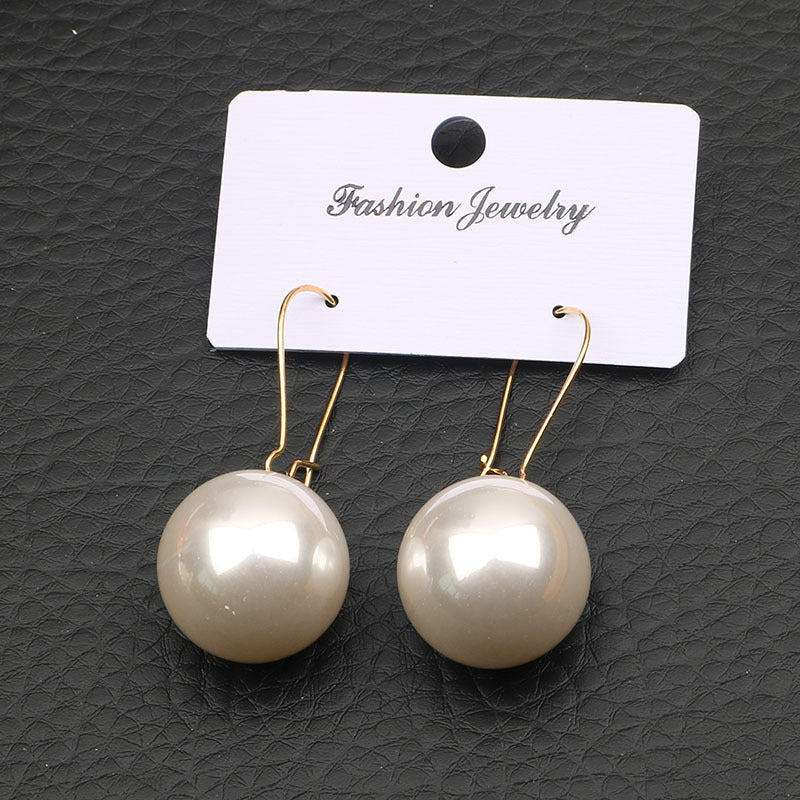 Large Pearl Silver Pearl Ear Clips For Women
