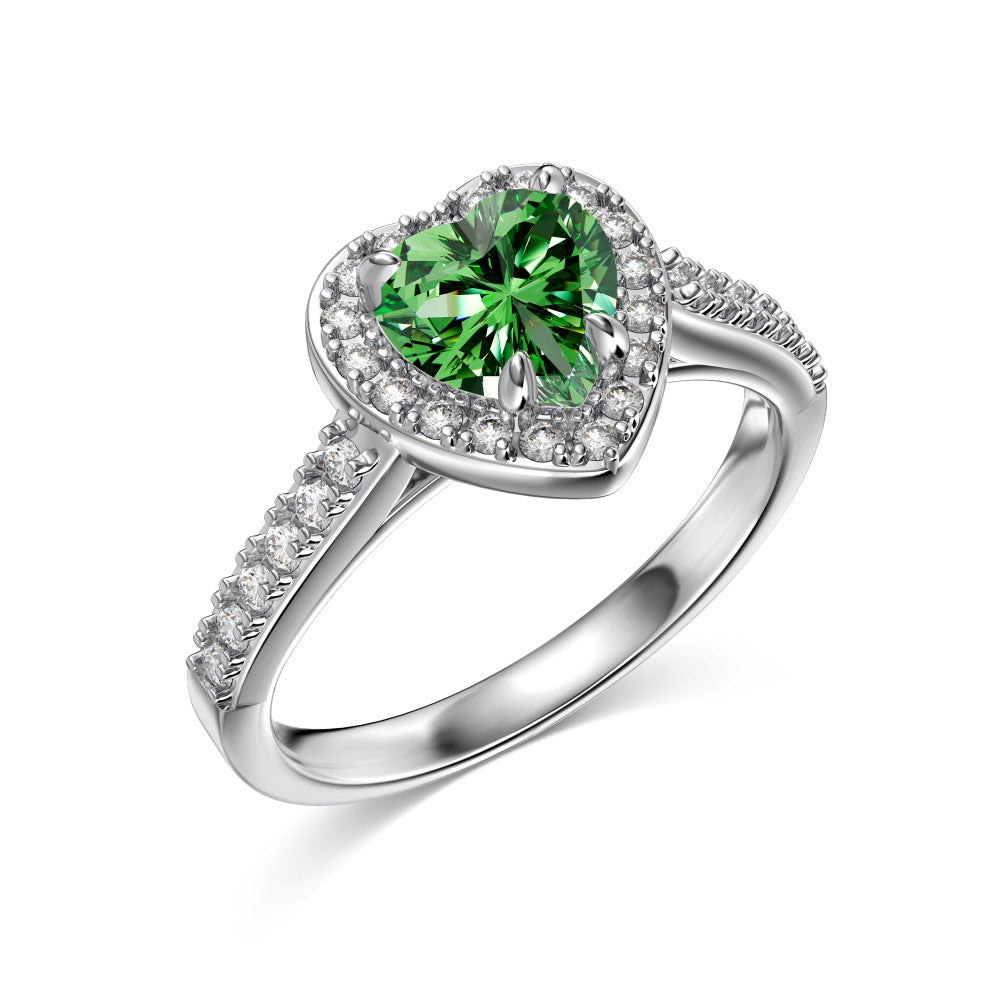 12 Zodiac Colorful Zircon Silver Ring For Women